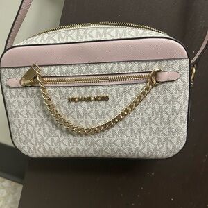 Michael Kors Pink and Cream Crossbody Bag